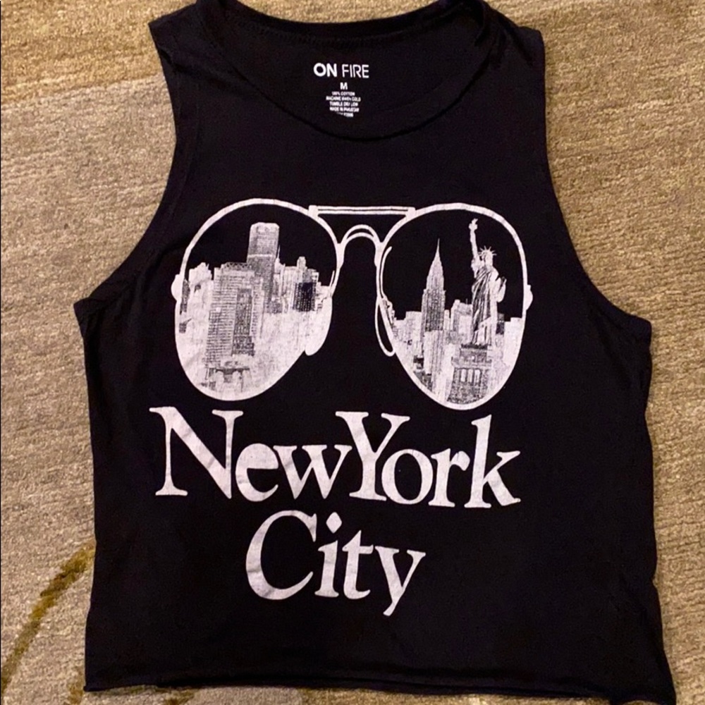 ~On Fire~ New York City Sunglasses Crop Top